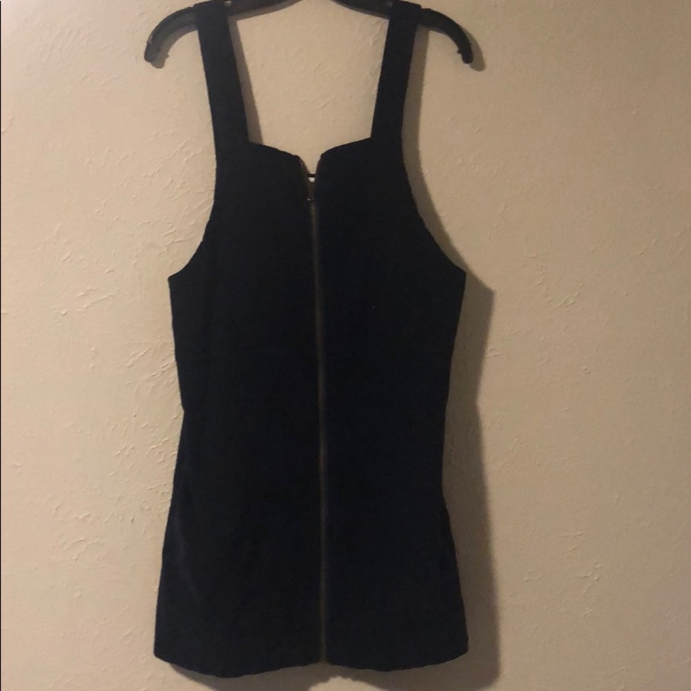Front zip corduroy dress